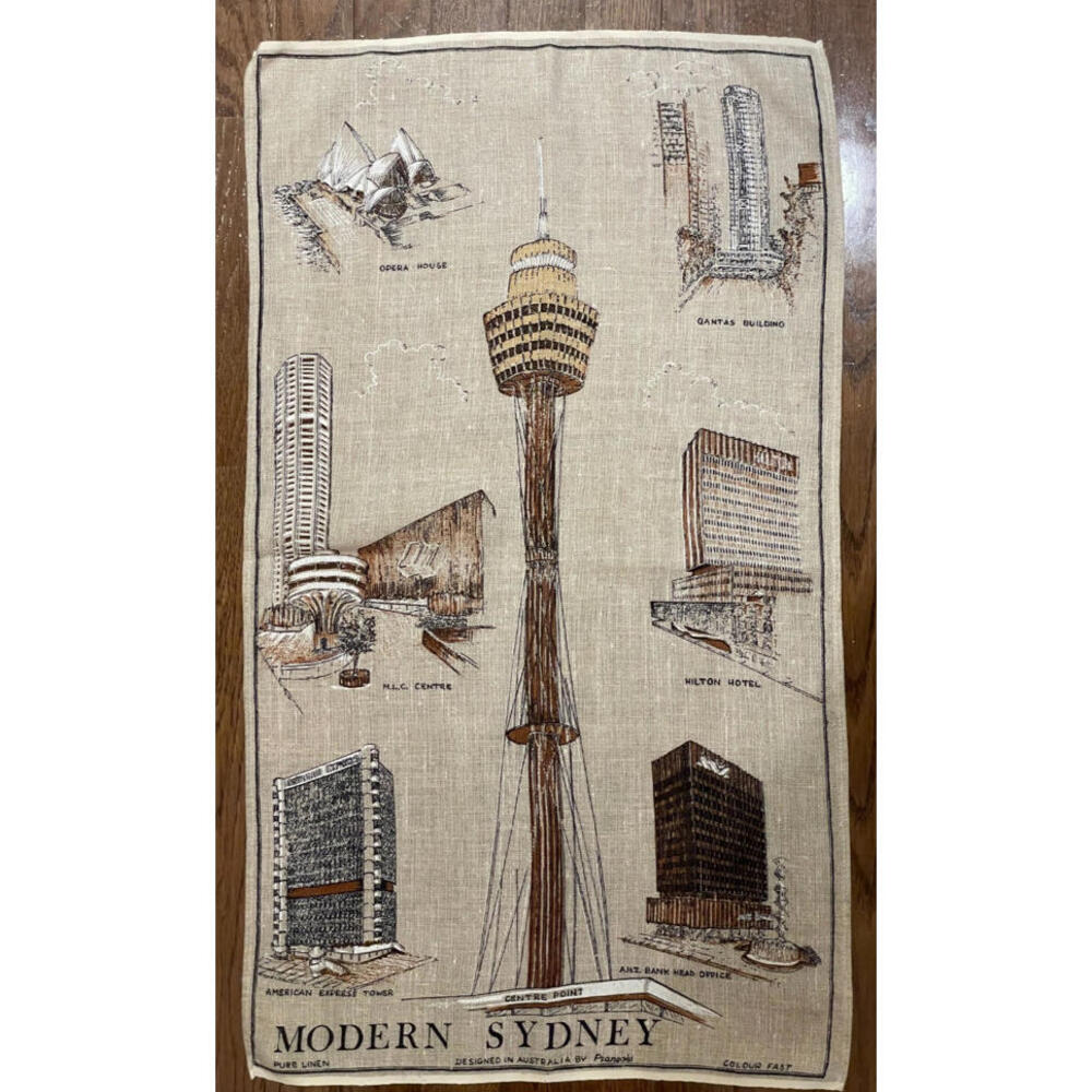 Vintage Modern Sydney Pure Linen Tea Towel Frangow 17.5 x 31 Inch